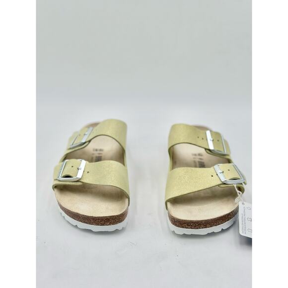 Birkenstock Arizona BS Leather Green Popcorn Shimmering Sandal Narrow Women's 40 - Picture 6 of 10